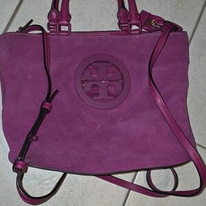 Tory Burch Magenta Suede Shoulder/crossbody Bag